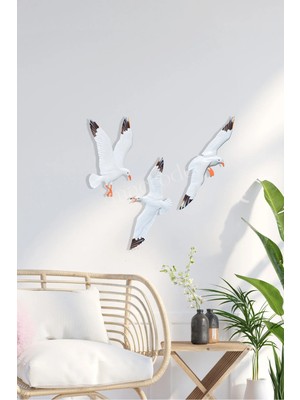 Macrodec Seagull Breeze Martılı Esinti Metal Tablo - Modern Deniz ve Martı Temalı Lazer Kesim Duvar Dekoru