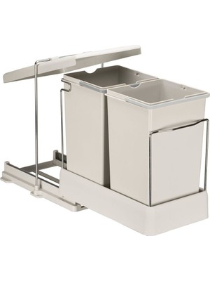 PremiumPort Teleskopik Raylı Çöp Kovası 28LT, Sürgülü ve Monte Edilebilir, Pratik Kullanım