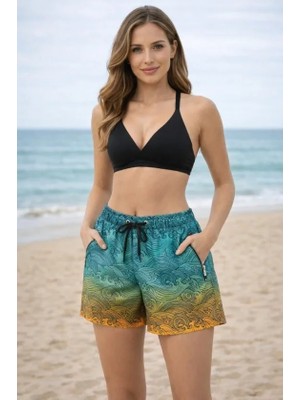 Modenya Deniz Şortu Fermuarlı Cepli File Astarlı Hızlı Kuruyan Premium - Çok Renkli