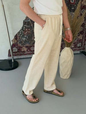 Modenya Erkek Ithal Yıkamalı Keten Pantolon