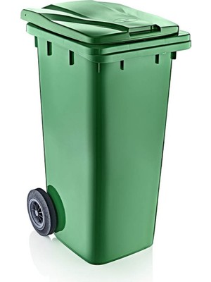PremiumPort 120 Lt Yeşil Kalın Plastik Çöp Konteynırı, Rahat ve Dayanıklı Kullanım
