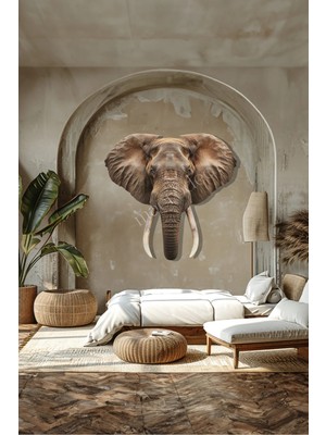 Macrodec Fil Figürlü Doğal Metal Duvar Tablosu– Majestic Elephant Dekoratif Tasarım