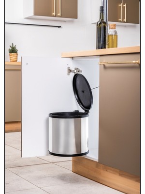 PremiumPort Paslanmaz Dolap Içi Çöp Kovası, Pratik ve Temiz Kullanım Için