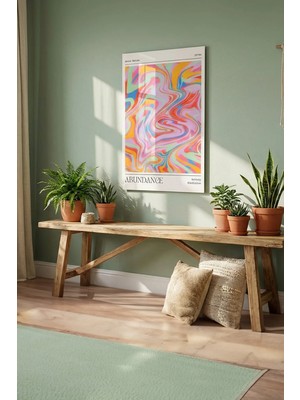 Macrodec Balance Retro Seri Soyut Cam Tablo - 4mm Temperli Kırılmaz Cam Duvar Dekoru