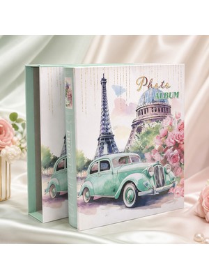 Nobbystar 200 Fotoğraf Kapasiteli 10X15CM Fotoğraf Albümü Paris Desenli Kutulu Anı Albümü