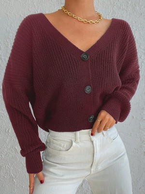 Modenya Kadın Uzun Kollu Üç Düğmeli Triko Hırka