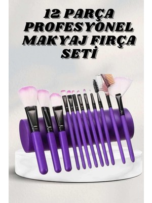 Die Grup  Makyaj Fırçası 12 Parça Set Yumuşak Uçlu Göz Makyajına Uygun Hafif ve Taşınabilir Çanta