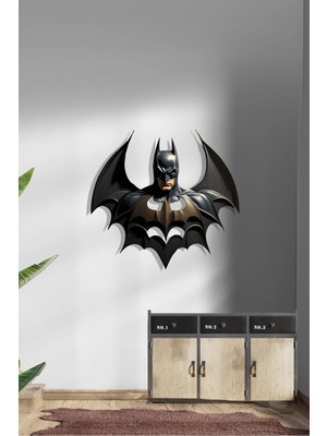 Macrodec Batman Metal Duvar Tablosu – Siyah Gölgeli Süper Kahraman Dekoru