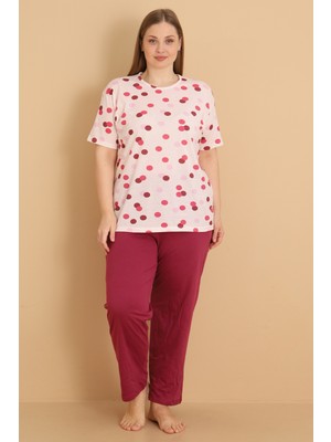 Wordex Mirano 4505  Kısa Kollu Penye Büyük Beden Kadın Pijama Takımı