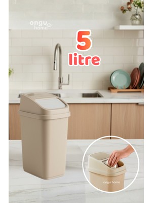 PremiumPort Çok Amaçlı Tezgah Üstü Çöp Kovası, 5 Litre, Pratik ve Temiz Kullanım