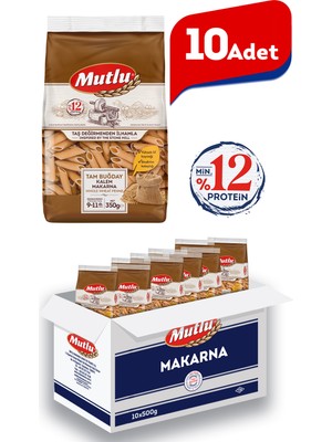 Mutlu Makarna Tam Buğday Penne Makarna 350G 10 Adet