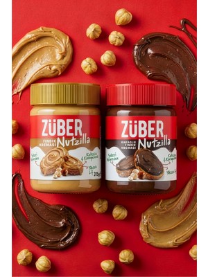 Züber Ikili Nutzilla - Nutzilla Fındık Kreması 315G x 1 Adet (Yeni) +  Nutzilla Kakaolu Fındık Kreması 315G x 1 Adet