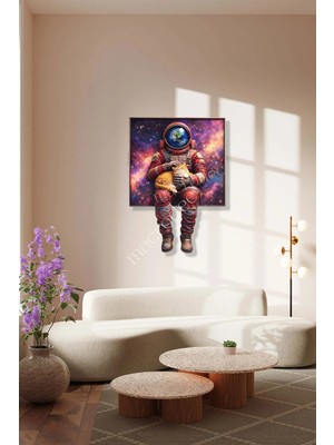 Macrodec Astro Dream Galaktik Rüya Metal Tablo - Modern Astronot Uzay Temalı Lazer Kesim Duvar Dekoru