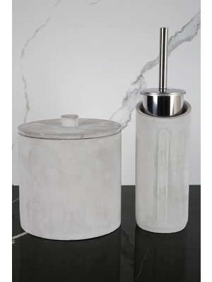 PremiumPort 4 Parça Banyo Seti, Tuvalet Fırçası ve Çöp Kovası, 4 Lt