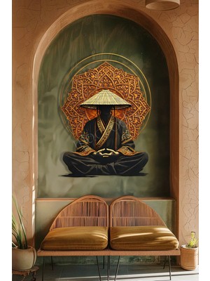 Macrodec Zen Spirit Ruhun Sessiz Köşesi Metal Tablo - Meditasyon ve Mandala Temalı Mistik Duvar Dekoru