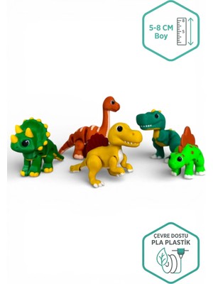 3DSS Mini Dinozor Figürleri 5’li Set | Çocuklar Için Hediyelik Oyuncak | Pinyata Dolum
