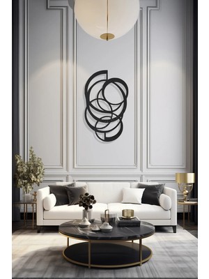 Macrodec Denge Formları Abstract Balance Metal Tablo - Modern Soyut Geometrik Lazer Kesim Duvar Dekoru