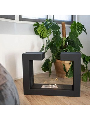 Starfire Stylish Siyah Taşınabilir Bioethanol Şömine – Dumansız, Kokusuz