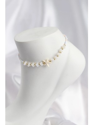 Uravas Store Beyaz Karışık Renk Deniz Yıldızı Motifli Halhal