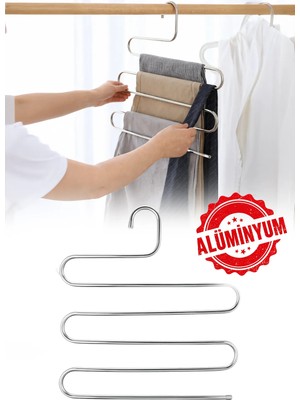 Omilife 5 Katlı Pantolon Askısı Alüminyum Malzeme ile Çok Amaçlı Dolap Düzenleyici 1 Adet Renkli