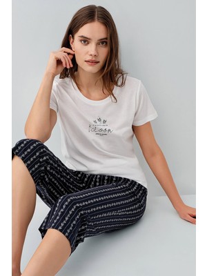 Pierre Cardin 9207 Kadın Kapri Pijama Takım
