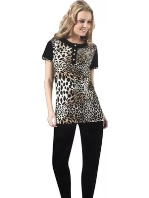 Modenya Kadın Leopar Taytlı Takım 60018