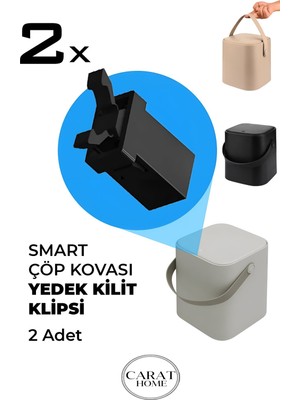 PremiumPort Pratik Çöp Kovası Yedek Kilit Klipsi 2’li Set