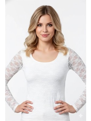 Modenya Tüllü Uzun Kol Body B357