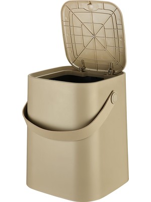 PremiumPort Şık Tutma Saplı Iç Kovalı 8 Lt Tezgah Üstü Çöp Kovası