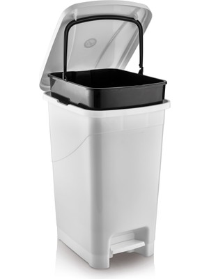 PremiumPort 40 Litre Iç Kovalı Pedallı Çöp Kovası, Pratik ve Şık Tasarım