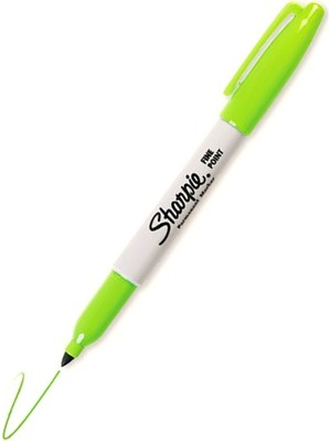 Sharpie 1740641 Permanent Markör Kalem Fine Yuvarlak Uçlu Limon Yeşil (12 Li Kutu)