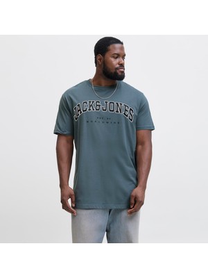 Jack & Jones Büyük Beden Sifir Yaka Kisa Kollu Tisört - Caleb