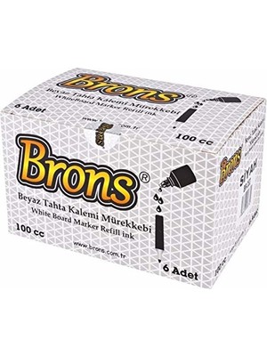 Brons Br-354 Beyaz Tahta Kalem Mürekkebi 100 Cc Mavi 6 Li (1 Paket 6 Adet)