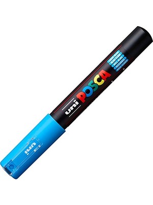 Uni-Ball Pc-1M Markör Boyama Kalemi Posca Su Bazlı Poster 0.7 Mm Açık Mavi (12 Li Kutu)