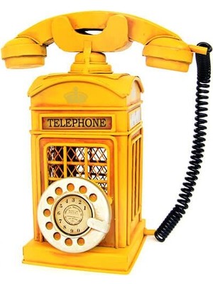 Elwes Dekoratif Metal Ahizeli Telefon Kumbara Biblo Hediyelik