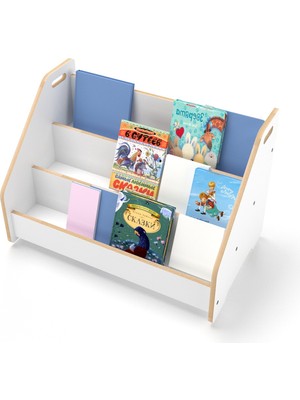 Minera Anka Montessori Ahşap Yer Kitaplığı / Beyaz