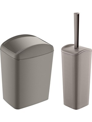 PremiumPort Şık ve Kullanışlı 5lt Soft Çöp Kovası ve Soft Wc Fırçası Seti