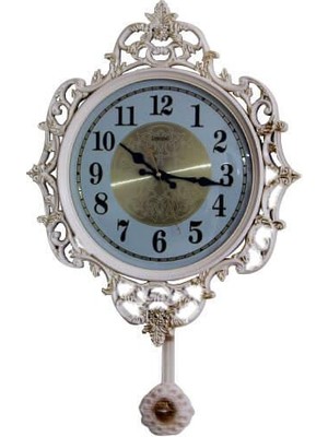 Elwes Sarkaçlı Duvar Saati Ferforje Desenli Hediyelik Duvar Saati