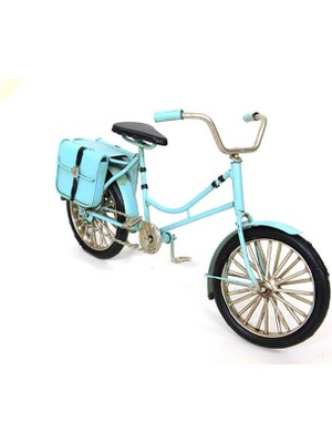 Elwes Dekoratif Metal Bisiklet Çantalı Vintage Biblo Ofis Ev Hediyelik