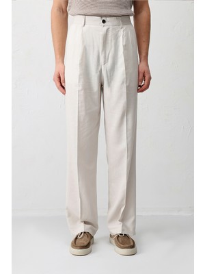 Antioch Taş Keten Karışımlı Erkek Baggy Pantolon