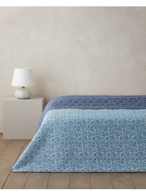 English Home Paisley Celeste  Çift Kişilik Çok Amaçlı Örtü 200x220 cm Mavi