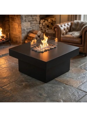 Starfire Latte S Siyah Taşınabilir Bioethanol Şömine – Dumansız, Kokusuz