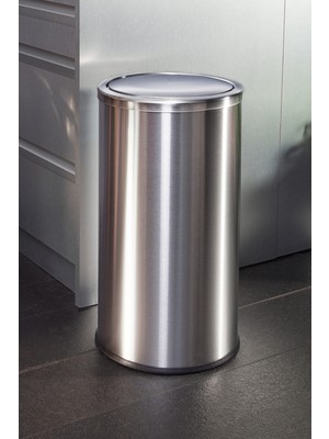 PremiumPort Çelik Döner Kapaklı Çöp Kovası, 20 Litre, Banyo ve Mutfak Için Ideal