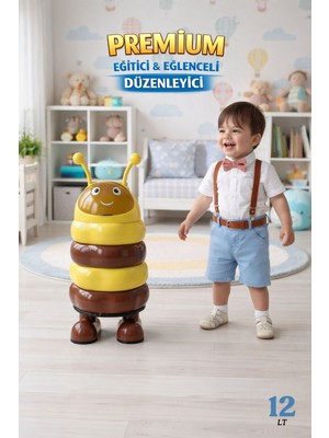 PremiumPort Renkli ve Eğlenceli Çocuklara Özel Arı Şekilli Çöp Kovası