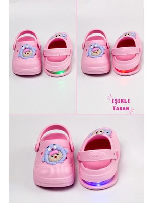 The Red Kids Işıklı Kaymaz Taban Pembe Çocuk Terlik 21-30 Numara