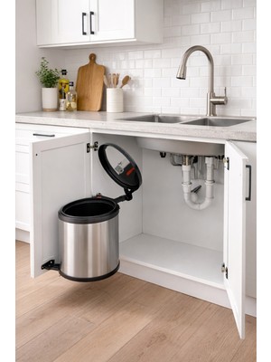PremiumPort Pratik ve Şık Paslanmaz Çöp Kovası, Hijyenik Kullanım Için Ideal