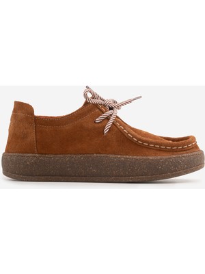 Shoemark Stay Taba Hakiki Deri Süet Kadın  Loefer