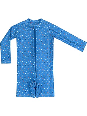 Slipstop Caspian Long Sleeve Mavi Çocuk Mayo