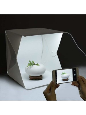 Elwes Ürün Çekim Çadırı Mini Fon Fotoğraf Stüdyosu Ledli Işık Perdesi