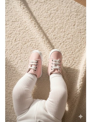 Numix Baby Kids Bebek Patik Ayakkabı -Ilk Adım, Kaydırmaz Taban - Bağcıklı, Hafif Şık Tasarım, Hakiki Deri